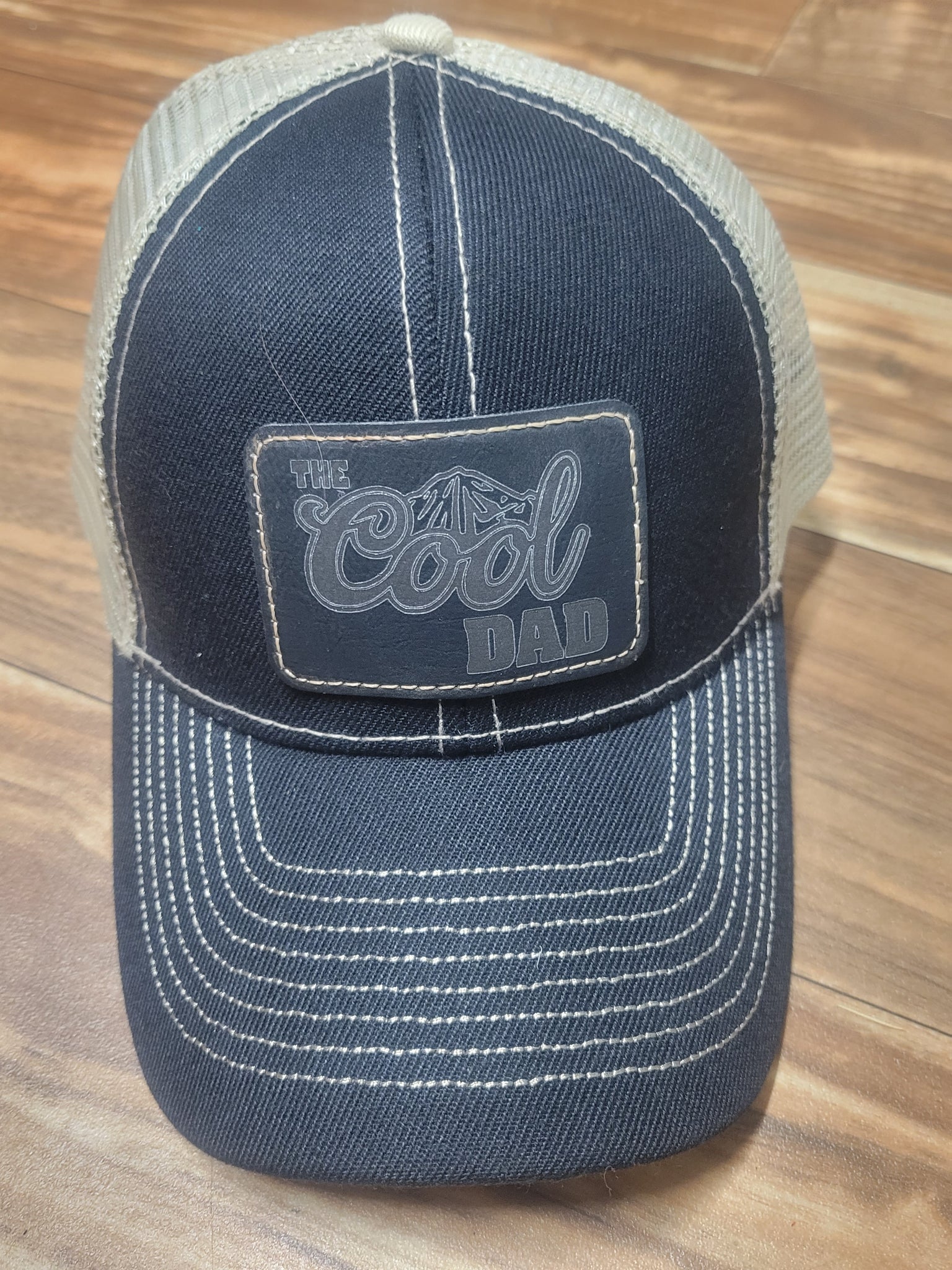 The Cool Dad - Black Leather Patch Hat