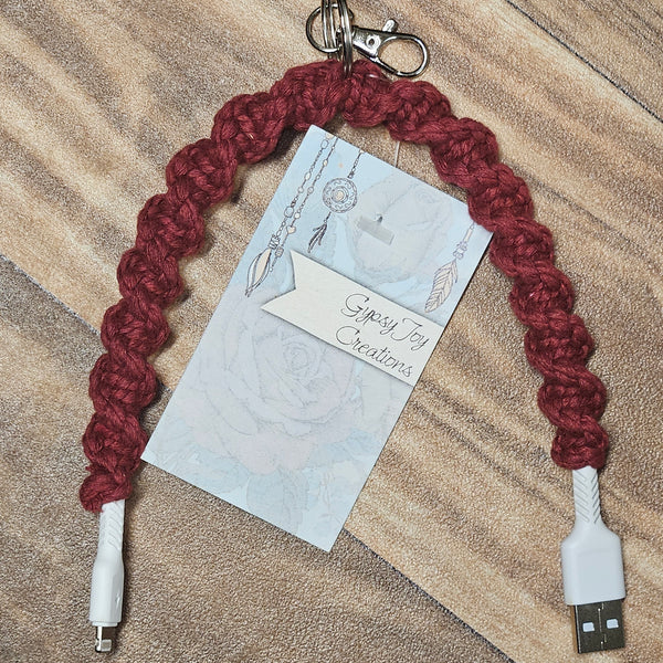 Macrame charger keychain (iPhone)