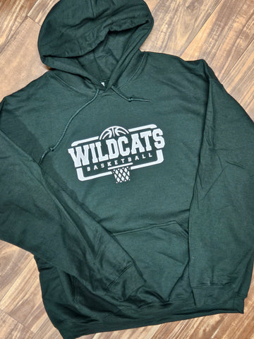 Wildcats Basketball Hoop - Forest Green Hoodie