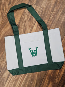 WUS Tote - Green & White