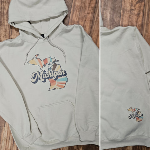 Michigan Retro Sunset Hoodie