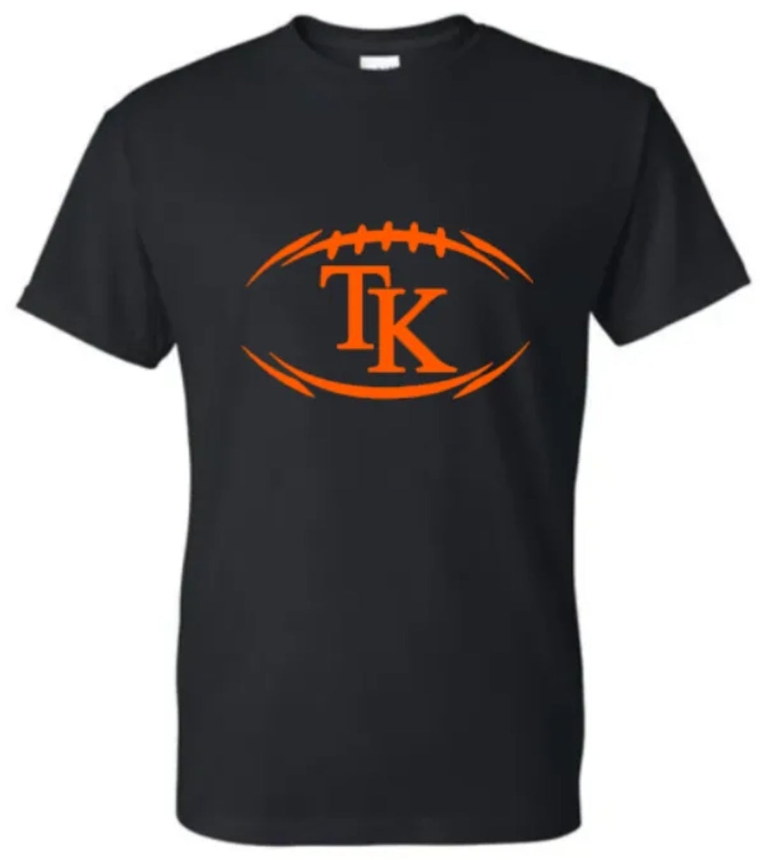 TK Spirit Gear - Black T w/Orange Football Logo