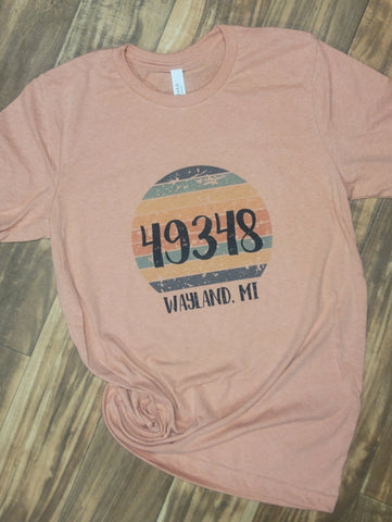 Wayland MI 49348 Hometown Zip Code Graphic T