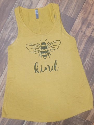 Bee Kind Mustard Flowy Tank