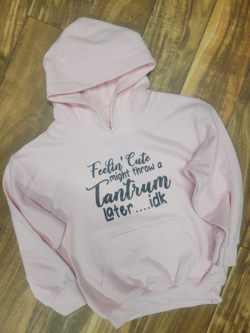 Feelin' Cute Might Throw a Tantrum Later...idk (Youth) Hoodie