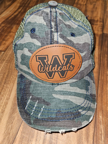 Wildcats W - Leather Patch Camo Hat