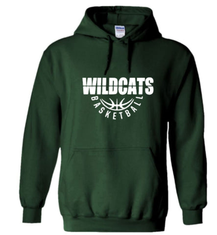 Wildcats Basketball Ball - Forest Green Hoodie