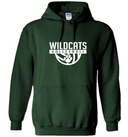 Wildcats Volleyball Ball - Forest Green Hoodie