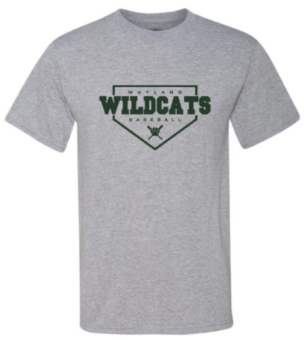 Wildcats Baseball Diamond  - Grey T-shirt