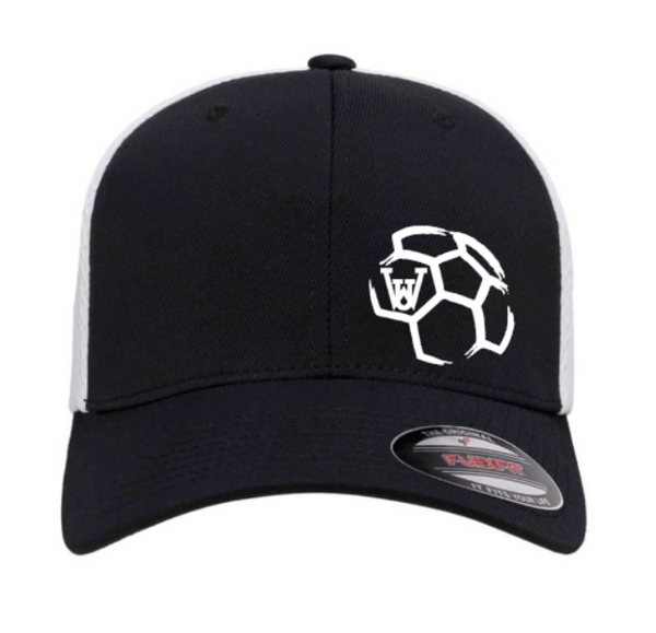 WUS Soccer Outline - Fitted Flexfit Airmesh Hat