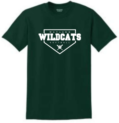 Wildcats Softball Diamond  - Forest Green T-shirt