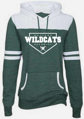 Wildcats Baseball Diamond - Forest Green Varsity Fleece Pullover Hoodie