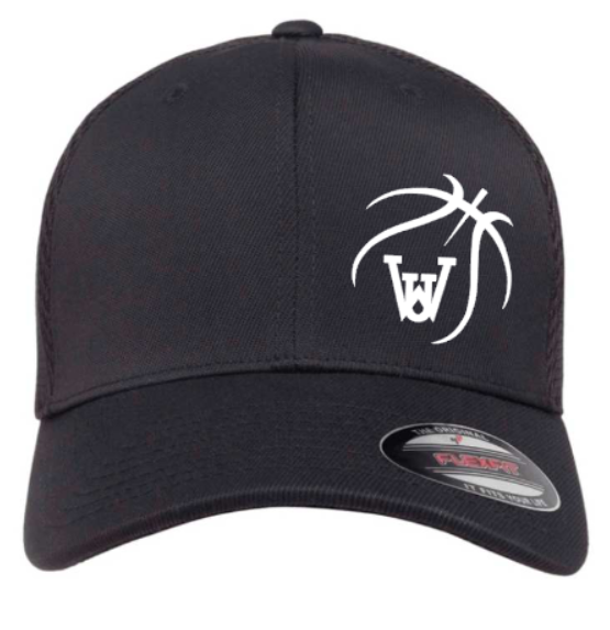 WUS Basketball Outline - Fitted Flexfit Airmesh Hat