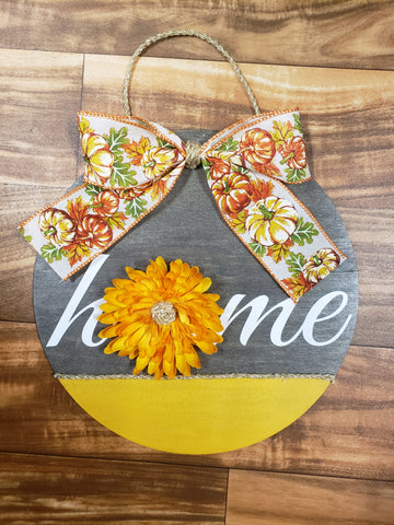 Home 12" Wood Circle Sign