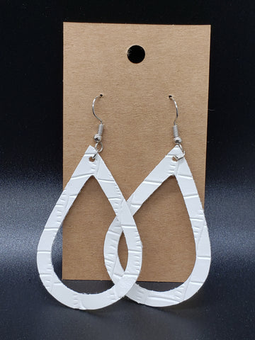 Open Teardrop Earrings- White