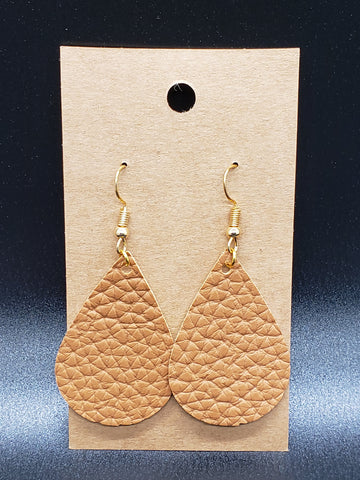 Small Teardrop Earrings - Camel