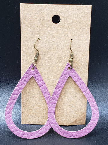 Open Teardrop Earrings - Plum