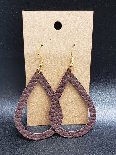 Open Teardrop Earrings - Chocolate