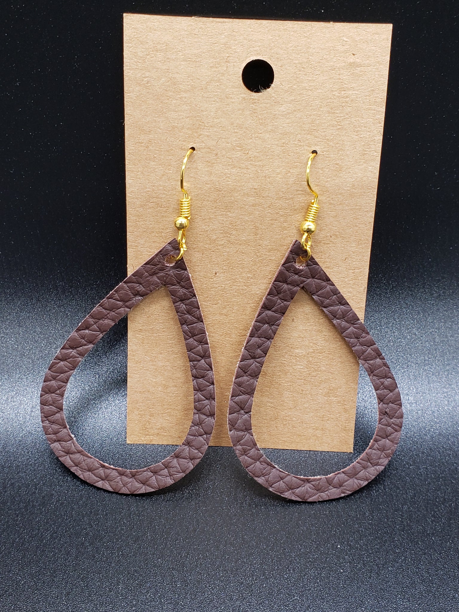 Open Teardrop Earrings - Chocolate