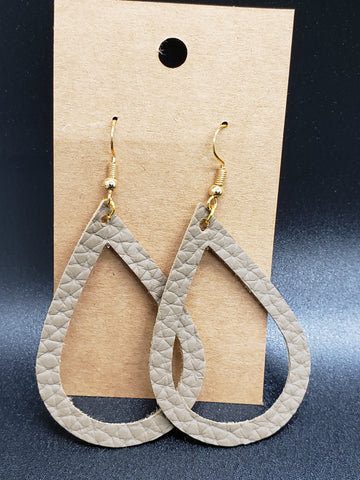 Open Teardrop Earrings - Taupe