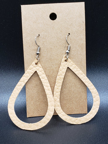 Open Teardrop Earrings - Tan