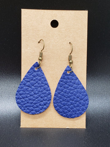 Small Teardrop Earrings - Navy