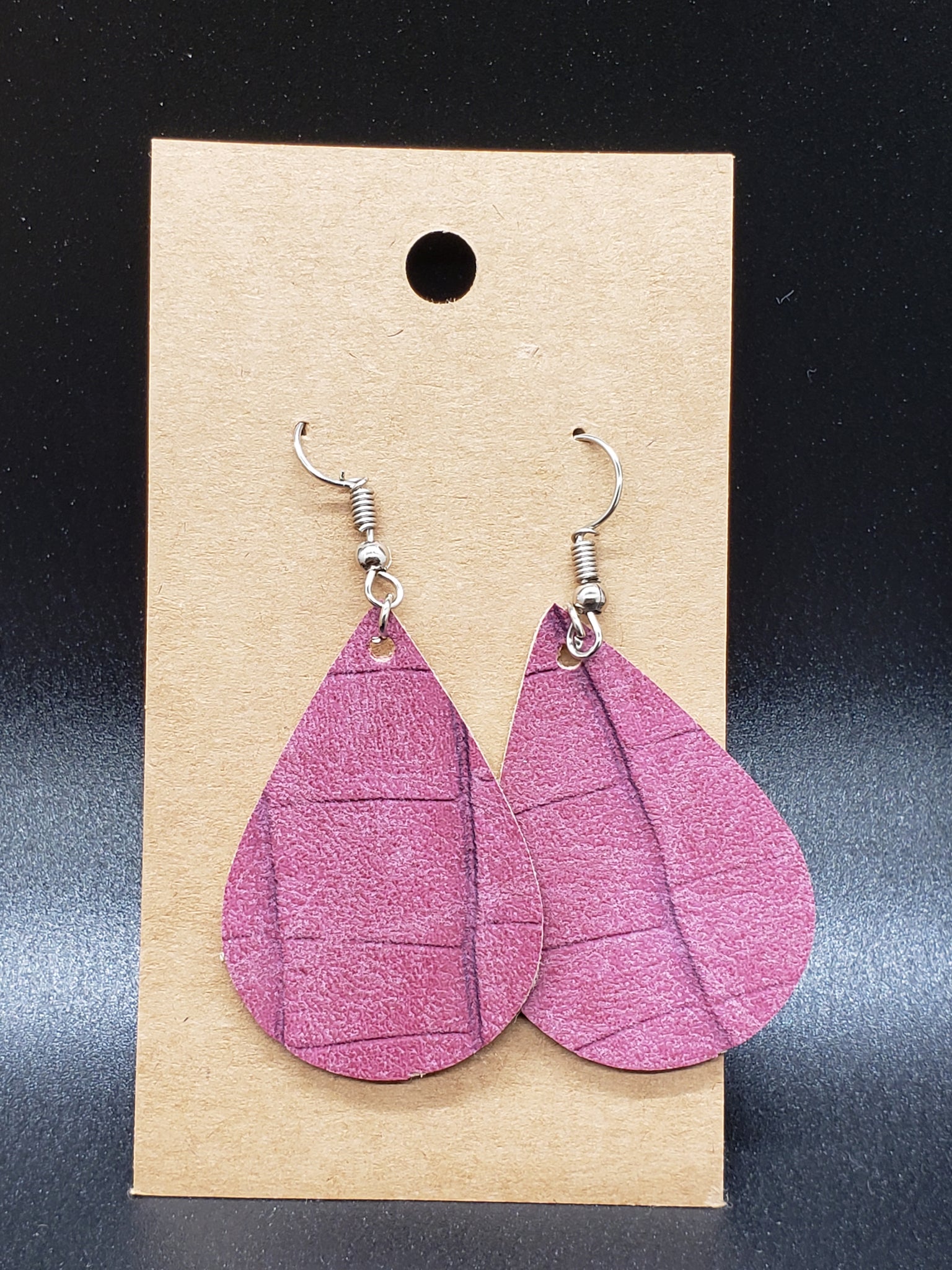 Small Teardrop Earrings - Mauve