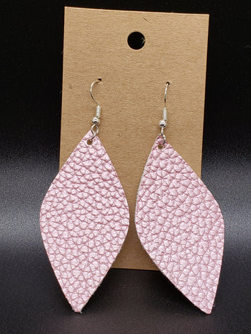 Large Leaf Earrings - Metallic