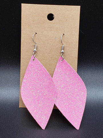 Large Leaf Earrings - Glitter