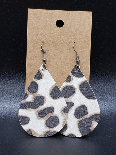 Large Teardrop Earrings - Leopard