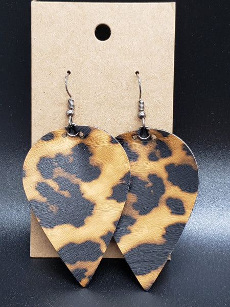 Petal Earrings - Leopard