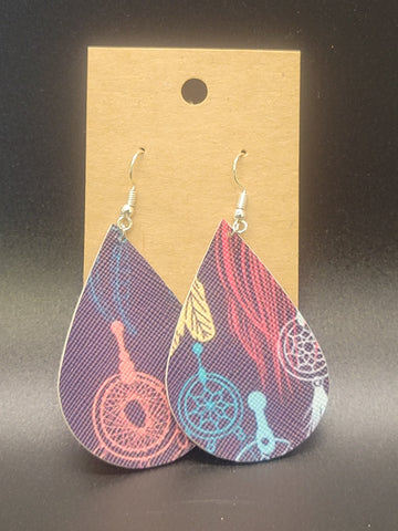 Large Teardrop Earrings - Navy Dreamcatchers