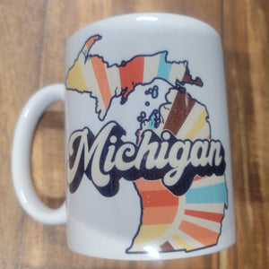 Michigan Retro Sunset Mug