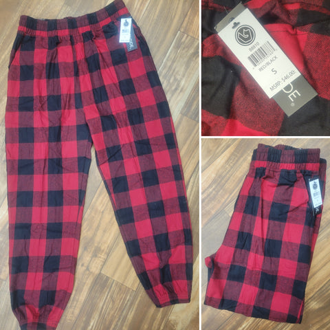 Red Buffalo Plaid Pocket Jogger Pants